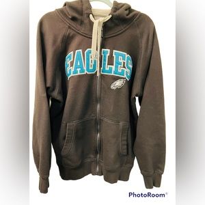 Antigua Black Full Zip Philadelphia Eagles hoodie M